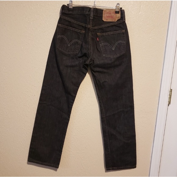 Levi's 501 Cropped Straight Leg Jeans Button Fly Size‎ 29 - Picture 2 of 6
